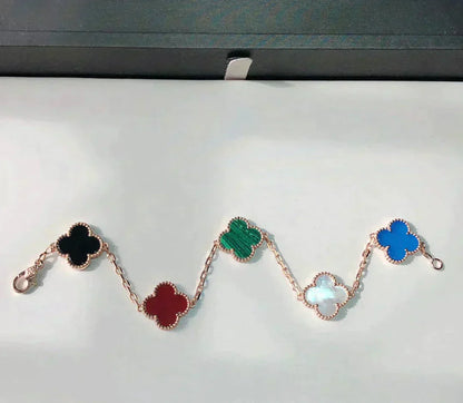 [Opulent Aurora]CLOVER 5 MOTIFS MULTICOLOR  BRACELET