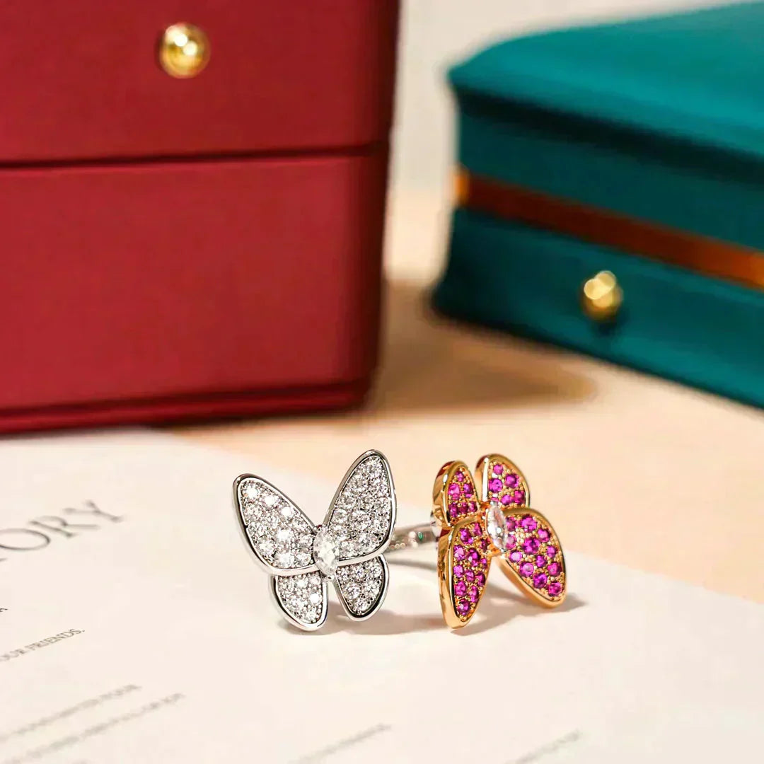 [Opulent Aurora]TWIN BUTTERFLY DIAMOND RING