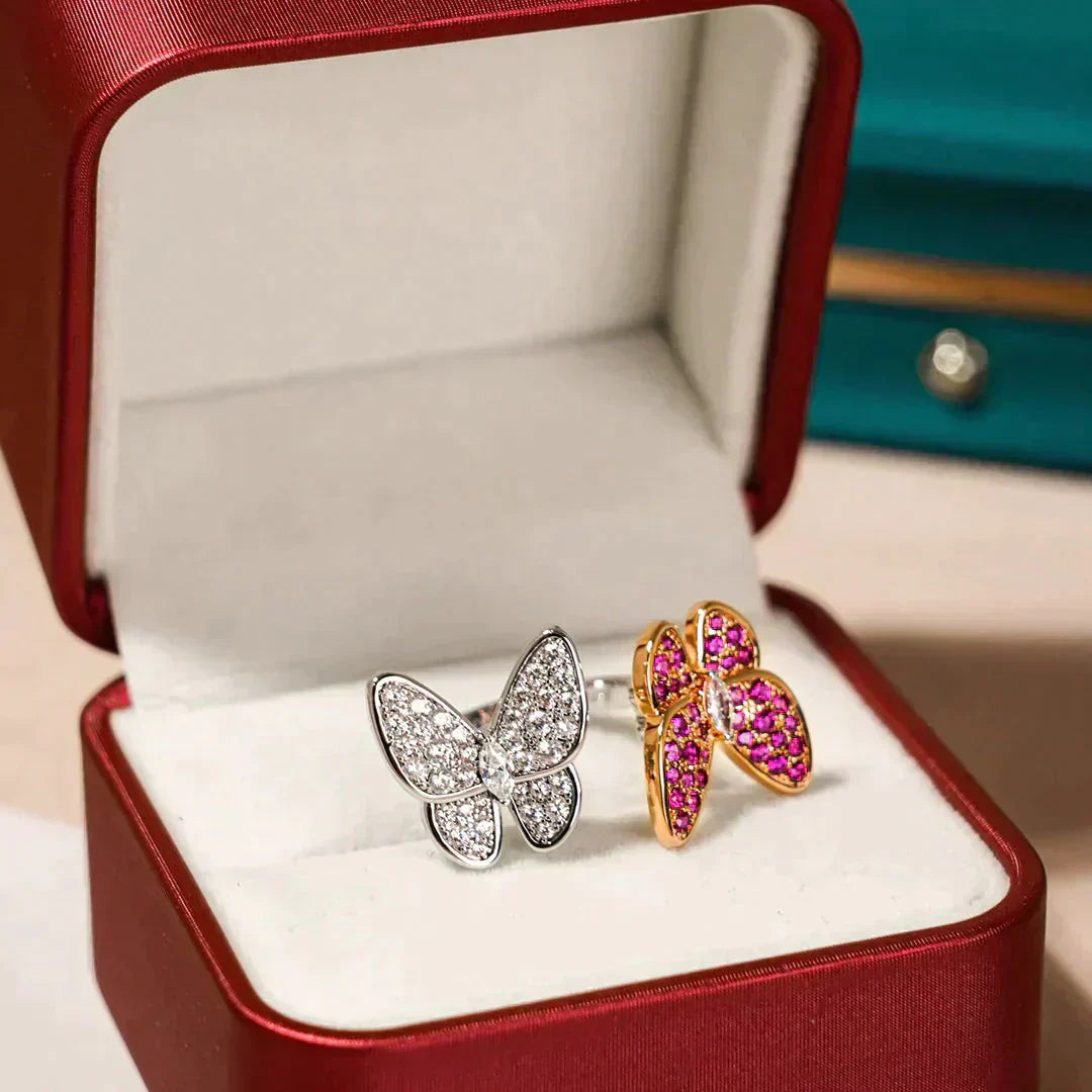 [Opulent Aurora]TWIN BUTTERFLY DIAMOND RING