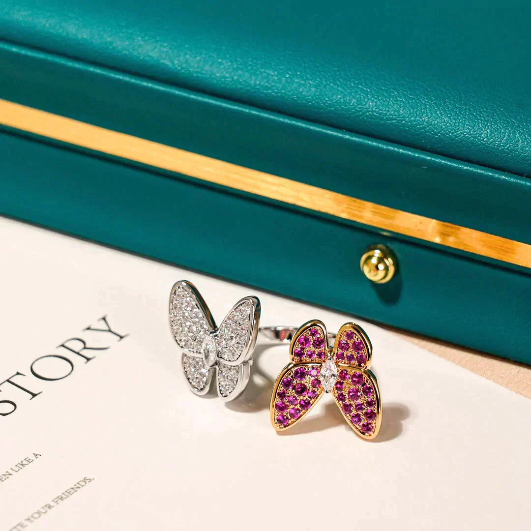 [Opulent Aurora]TWIN BUTTERFLY DIAMOND RING