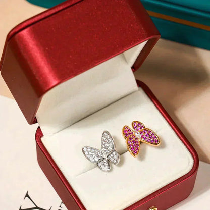 [Opulent Aurora]TWIN BUTTERFLY DIAMOND RING