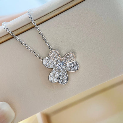 [Opulent Aurora]CLOVER DIAMOND NECKLACE SILVER