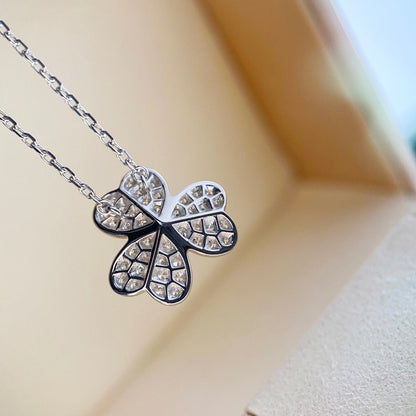 [Opulent Aurora]CLOVER DIAMOND NECKLACE SILVER