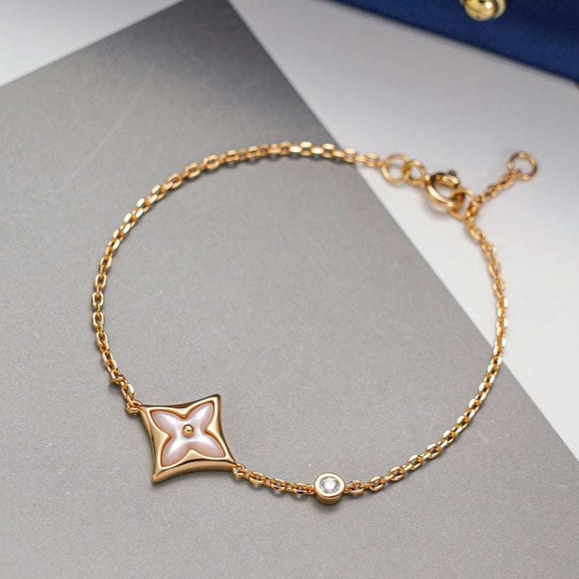 [Opulent Aurora]STAR 1 DIAMOND PINK GOLD BRACELET