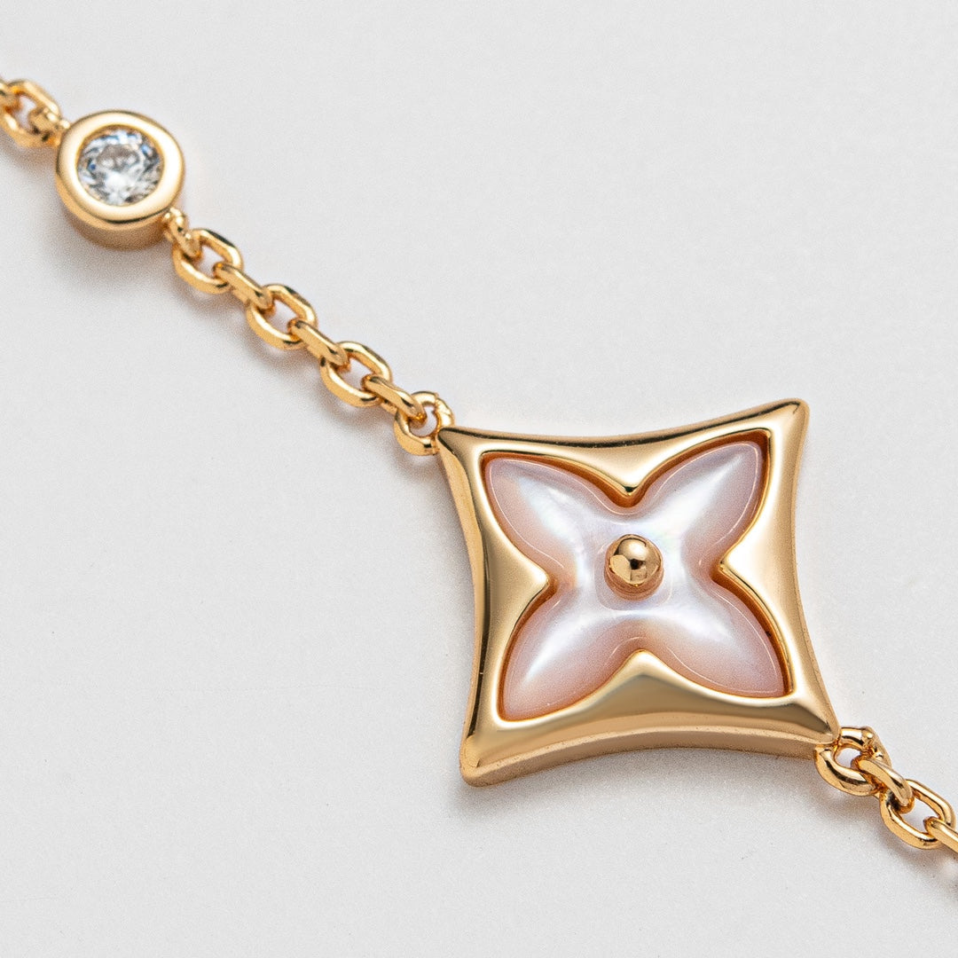 [Opulent Aurora]STAR 1 DIAMOND PINK GOLD BRACELET