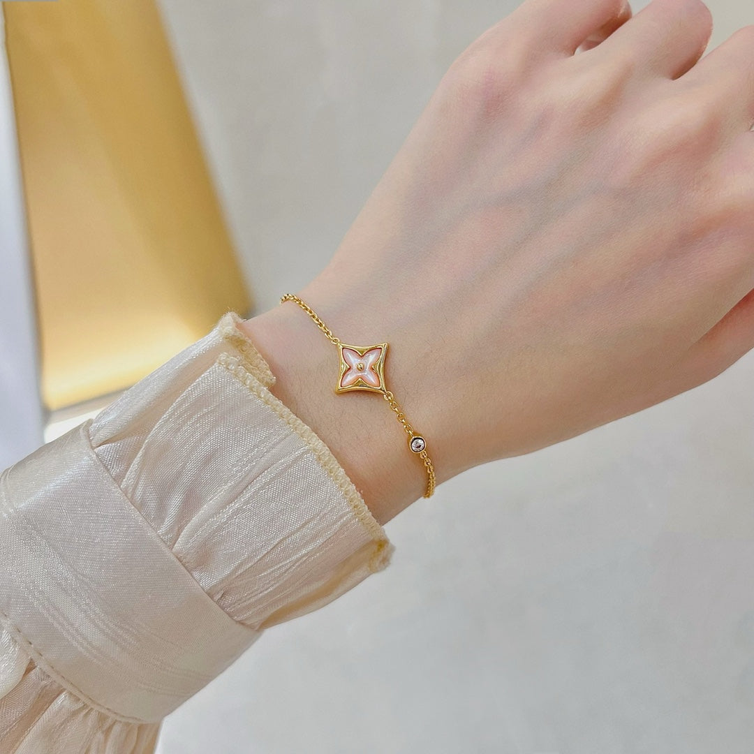 [Opulent Aurora]STAR 1 DIAMOND PINK GOLD BRACELET