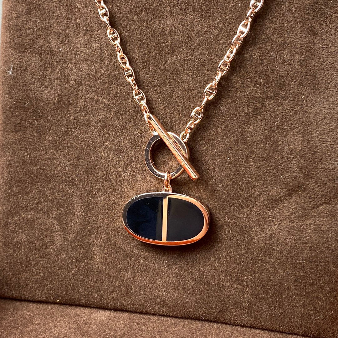 [Opulent Aurora]CHAINE VERSO BLACK CERAMIC NECKLACE