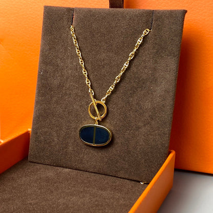 [Opulent Aurora]CHAINE VERSO BLACK CERAMIC NECKLACE