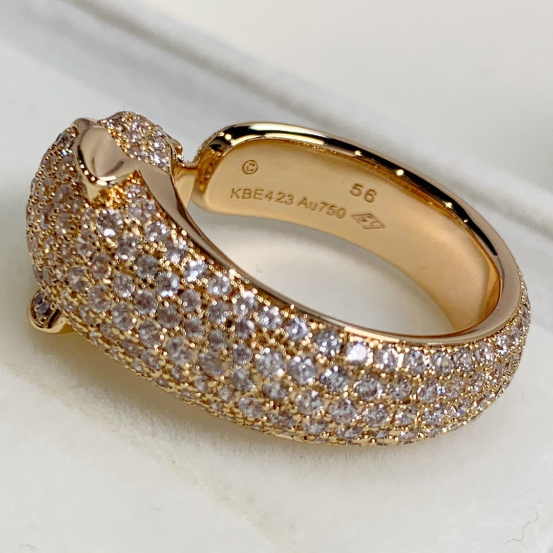 [Opulent Aurora]PANTHERE PINK GOLD DIAMOND RING