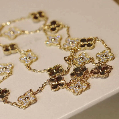 [Opulent Aurora]CLOVER 20 MOTIFS LASER DIAMOND NECKLACE