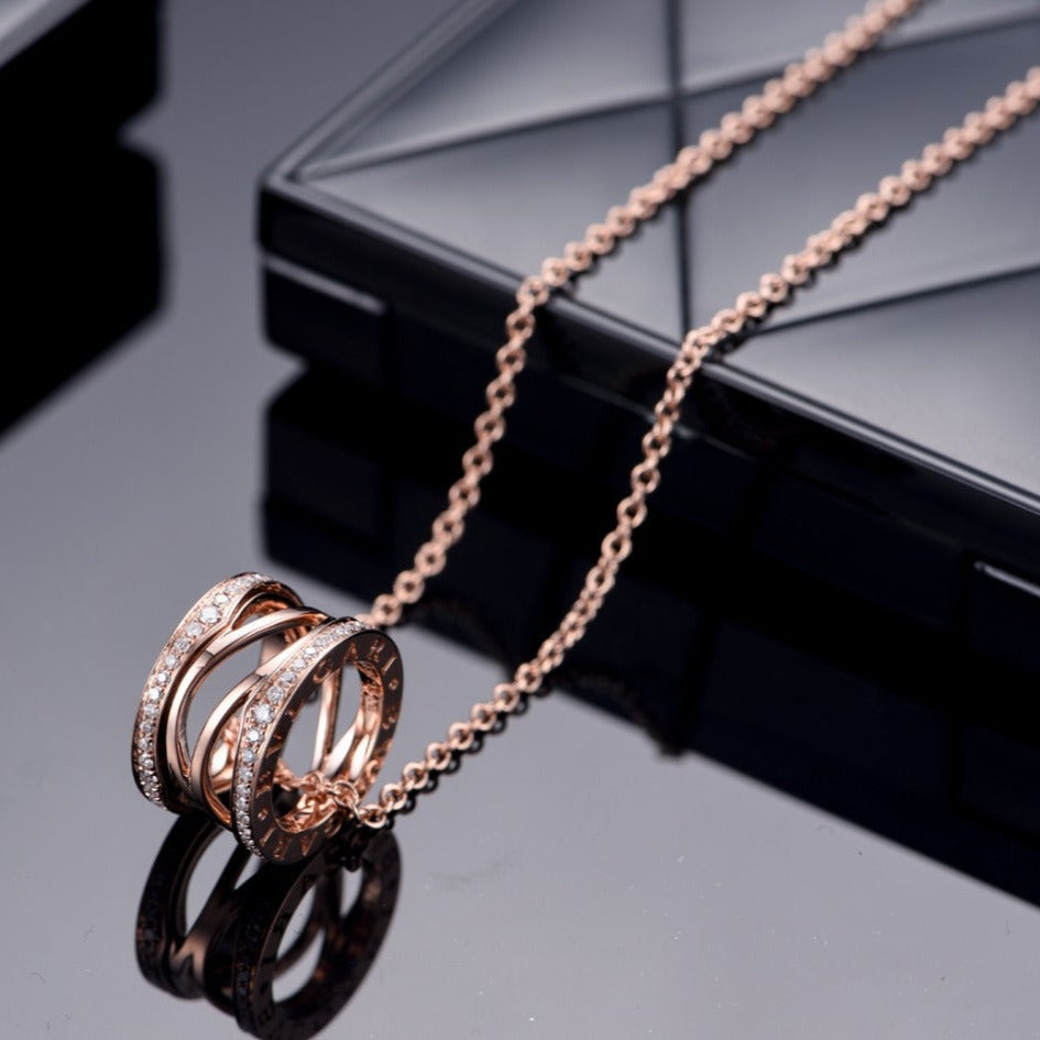 [Opulent Aurora]ZERO 1 PINK GOLD DIAMOND OPEN NECKLACE