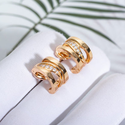 [Opulent Aurora]ZERO 1 PINK GOLD DIAMONDS EARRINGS