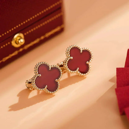 [Opulent Aurora]CLOVER MEDIUM 1 MOTIFS CARNELIAN  EARRINGS