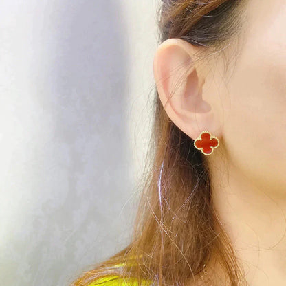 [Opulent Aurora]CLOVER MEDIUM 1 MOTIFS CARNELIAN  EARRINGS