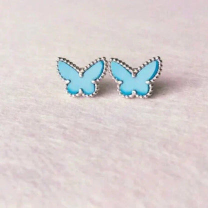 [Opulent Aurora]BUTTERFLY TURQUOISE EARRINGS SILVER