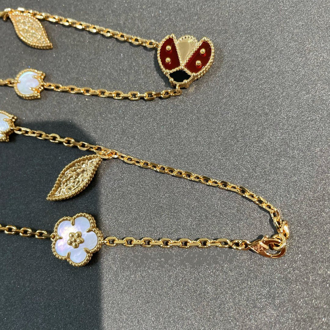 [Opulent Aurora]LUCKY SPRING 15 MOTIFS GOLD NECKLACE