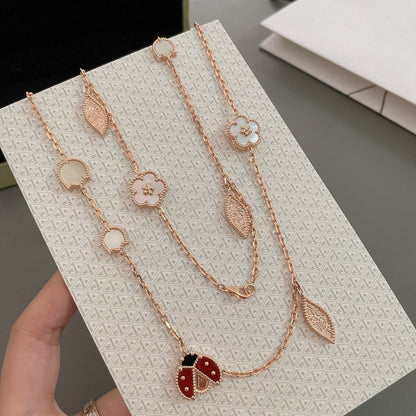 [Opulent Aurora]LUCKY SPRING 15 MOTIFS ROSE GOLD NECKLACE