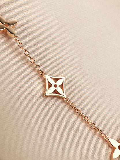 [Opulent Aurora]STAR AND SUN 7 MOTIFS GOLD BRACELET