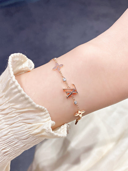 [Opulent Aurora]STAR AND SUN 7 MOTIFS GOLD BRACELET