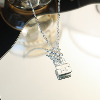 [Opulent Aurora]POP H PEDANT SILVER NECKLACE