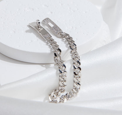 [Opulent Aurora]KELLY CHAIN SILVER DIAMOND BRACELET