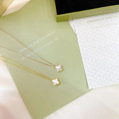 [Opulent Aurora]CLOVER MINI 9.5MM WHITE MOTHER-OF-PEARL NECKLACE