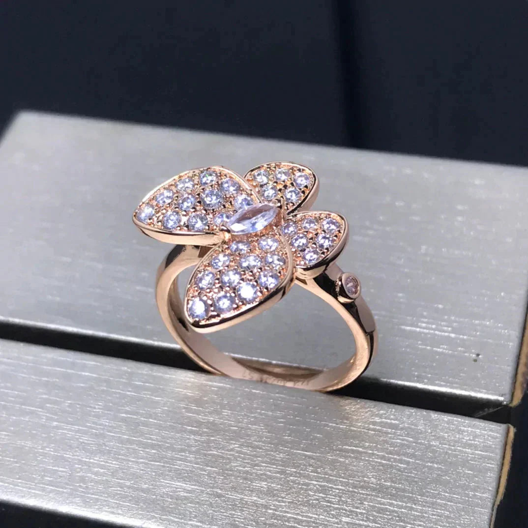 [Opulent Aurora]BUTTERFLY PINK GOLD DIAMOND RING