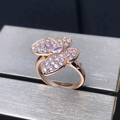 [Opulent Aurora]BUTTERFLY PINK GOLD DIAMOND RING