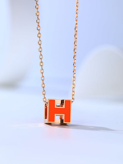 [Opulent Aurora]H CAGE PINK GOLD NECKLACE