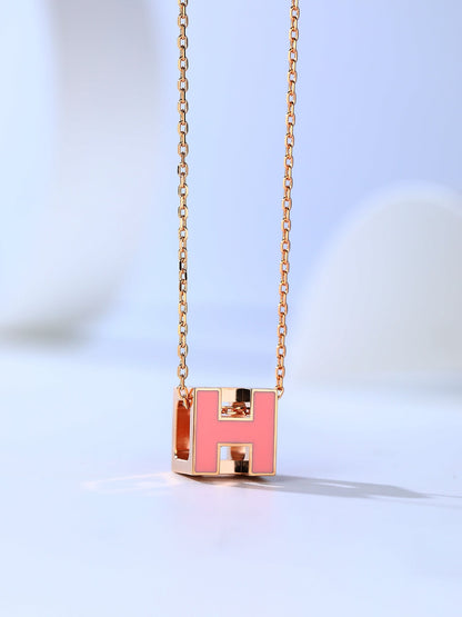 [Opulent Aurora]H CAGE PINK GOLD NECKLACE