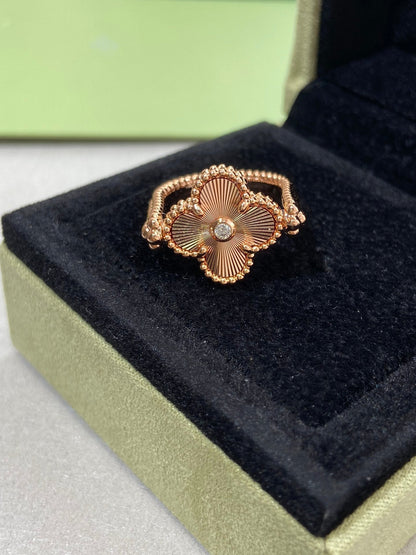 [Opulent Aurora]CLOVER RIVERSIBLE ROSE GOLD RING