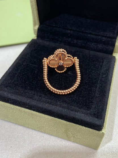 [Opulent Aurora]CLOVER RIVERSIBLE ROSE GOLD RING