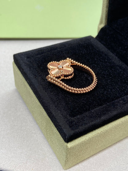 [Opulent Aurora]CLOVER RIVERSIBLE ROSE GOLD RING