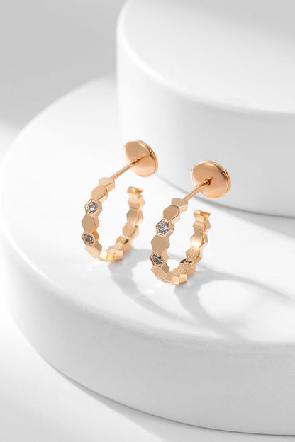 [Opulent Aurora]BEE LOVE DIAMOND HOOP EARRINGS