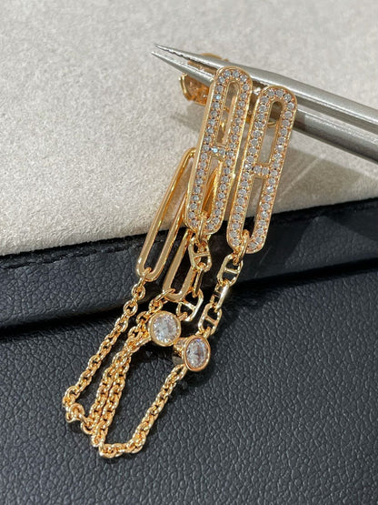 [Opulent Aurora]CHAINE CHAOS DIAMOND DROP EARRINGS