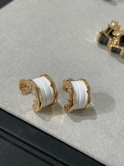 [Opulent Aurora]ZERO 1 PINK GOLD CERAMIC EARRINGS