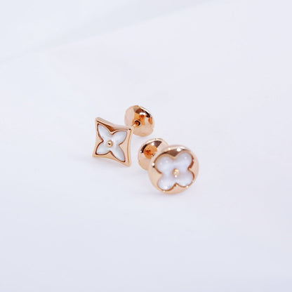 [Opulent Aurora]STAR AND SUN PINK GOLD MOP STUD EARRINGS