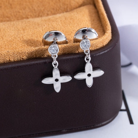 [Opulent Aurora]VIDYLLE SILVER DIAMOND MINI DROP EARRINGS