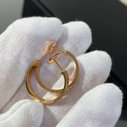 [Opulent Aurora]LOVE DIAMOND PINK GOLD HOOP EARRINGS