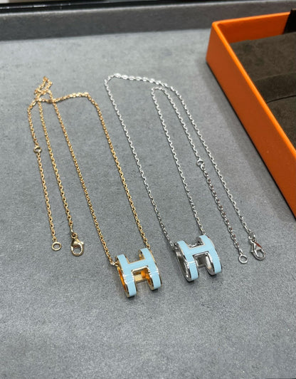 [Opulent Aurora]POP H SKY BLUE NECKLACE