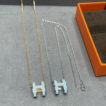 [Opulent Aurora]POP H SKY BLUE NECKLACE