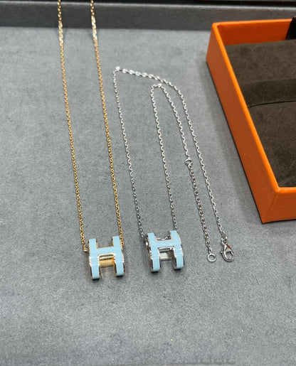 [Opulent Aurora]POP H SKY BLUE NECKLACE