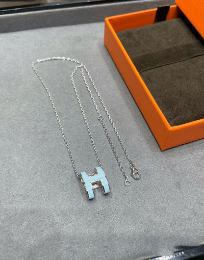 [Opulent Aurora]POP H SKY BLUE NECKLACE