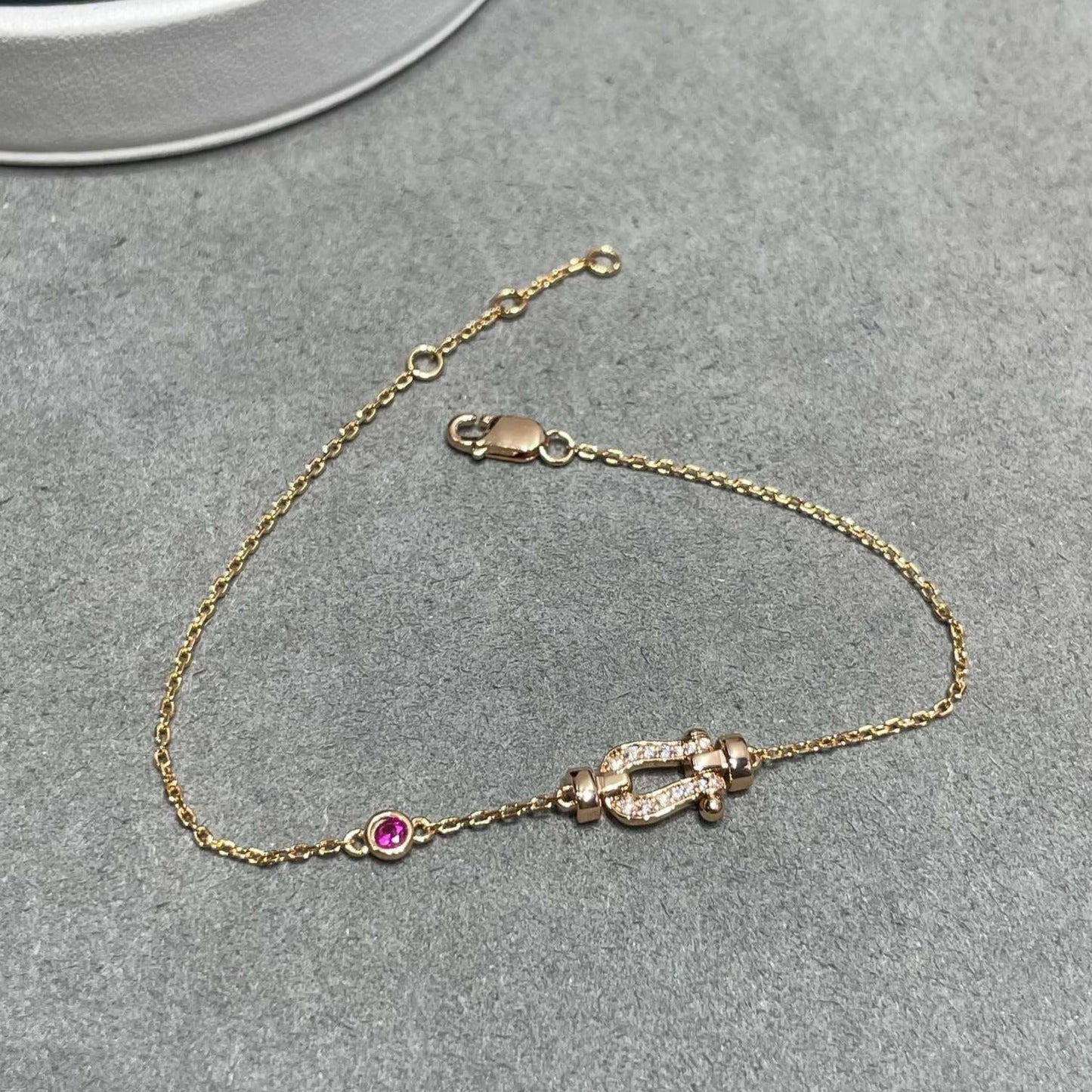 [Opulent Aurora]FORCE 10 DIAMOND CHAIN LINK PINK GOLD BRACELET