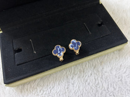 [Opulent Aurora]CLOVER PIETERSITE MEDIUM STUD EARRINGS