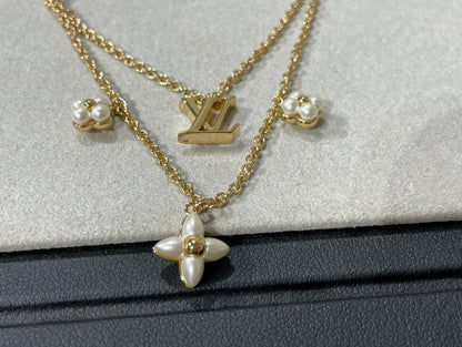 [Opulent Aurora]FLOWERGRAM GOLD MOP DOUBLE ROW NECKLACE