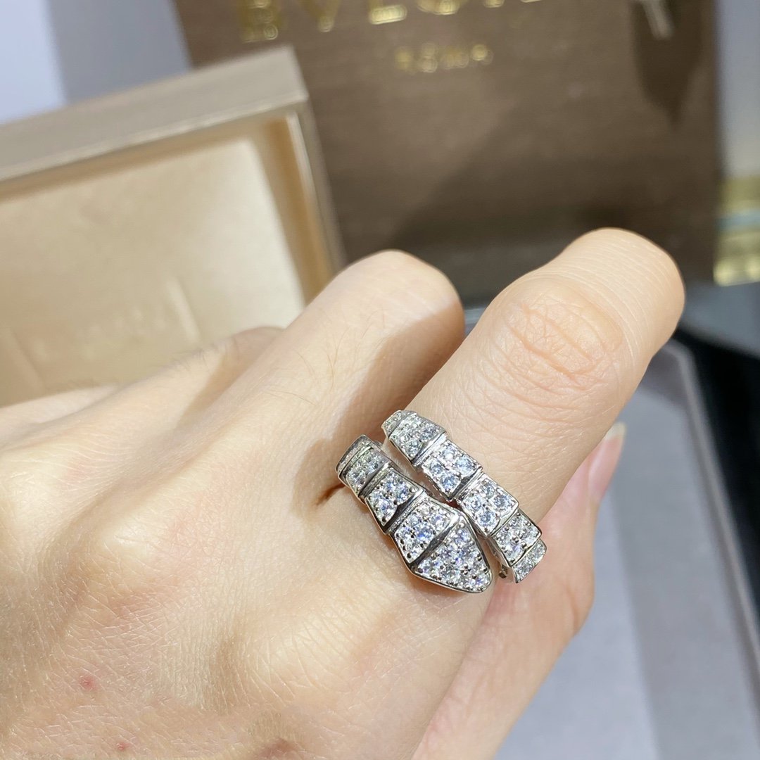 [Opulent Aurora]SERPENTI RING SILVER DIAMOND PAVED