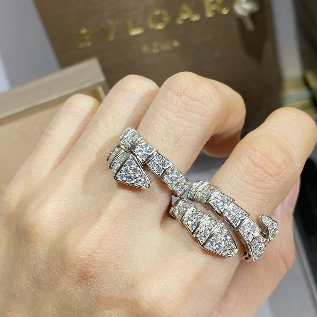 [Opulent Aurora]SERPENTI RING SILVER DIAMOND PAVED