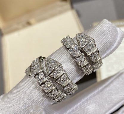 [Opulent Aurora]SERPENTI RING SILVER DIAMOND PAVED