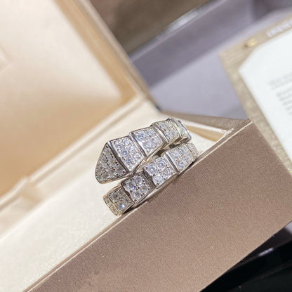 [Opulent Aurora]SERPENTI RING SILVER DIAMOND PAVED